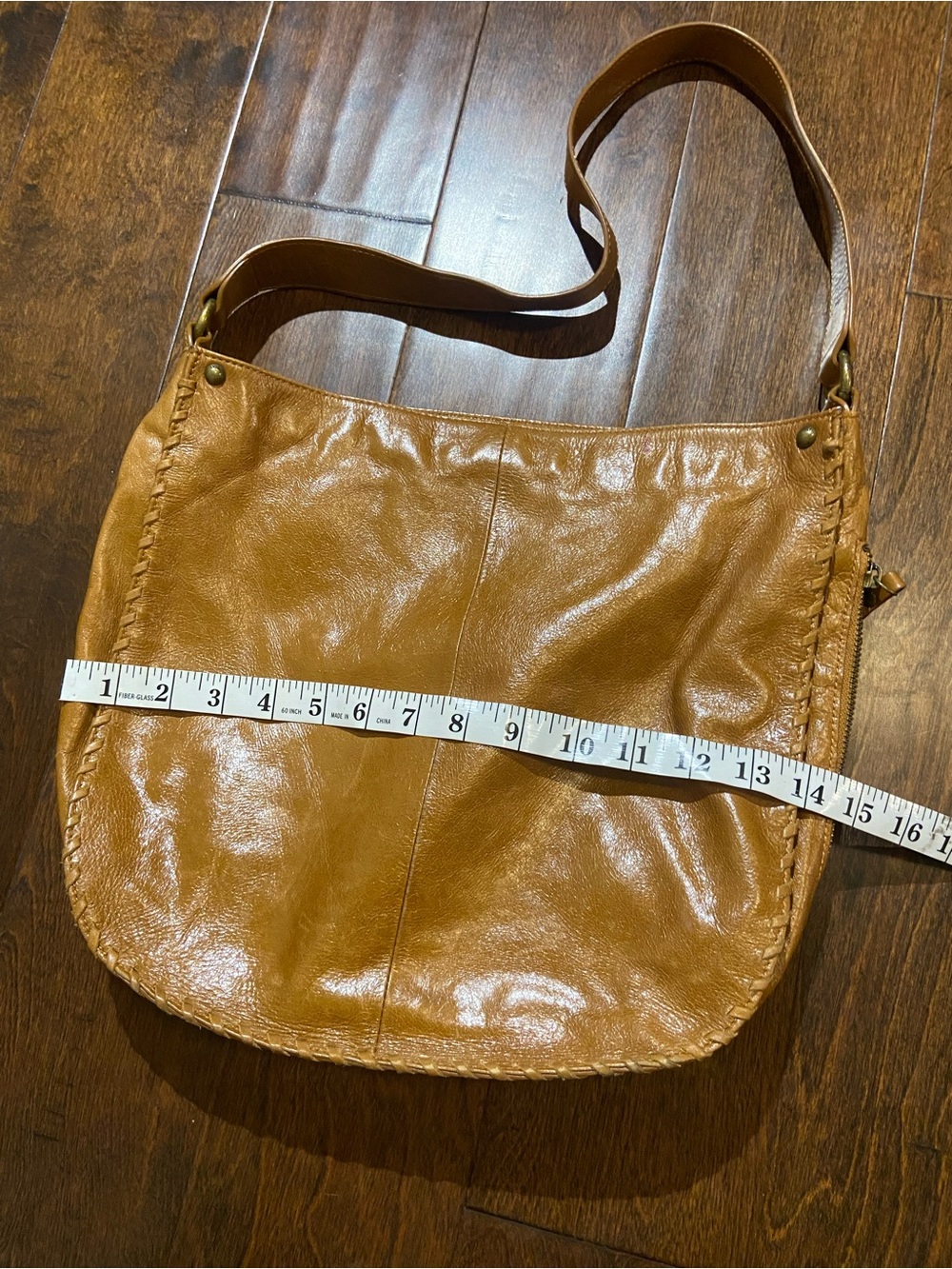 Hobo tan braid leather shoulder bag - Picture 3 of 12